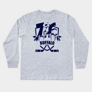 716 Buffalo Hockey 1 color Kids Long Sleeve T-Shirt